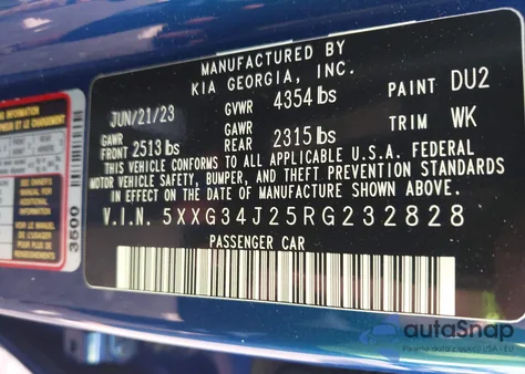 2024 Kia K5 Ex from USA, damaged, VIN 5XXG34J25RG232828